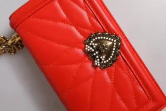 Dolce & Gabbana Red Quilted Devotion Crossbody 11 PRO Phone case Womens bag (Pre-Owned)