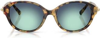 Tiffany & Co. 54mm Round Sunglasses in Blonde Havana/azure Radial at Nordstrom