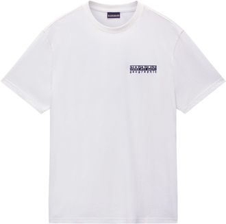 Napapijri Kurzarmshirt NAPAPIJRI S-VIGNONI BACK SS, Herren, Gr. XL, weiss (wei&szlig; heron), Web, Obermaterial: 100% Baumwolle, bedruckt, unifarben, regular fit norm