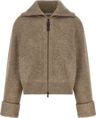 Brunello Cucinelli Beige Cashmere Womens Cardigan