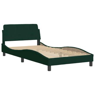 vidaXL Vidaxl - Estructura Cama Sin Colch&oacute;n Terciopelo Verde Oscuro 100x200 Cm