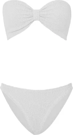 Hunza G Jean Crinkle-effect Bandeau Bikini Set