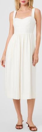 French Connection Linen Blend Midi Dress in Summer White at Nordstrom, Size X-Small