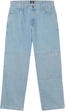 Dickies Lichtgewassen Dubbele Knie Denim Broek - Heren - Loose Fit Jeans - Blauw - W30 L32 - Denim - Jeans