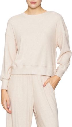 Melloday Relaxed Rib Top in Heather Taupe at Nordstrom, Size X-Small