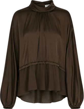 Freebird by Steven Bibiana Gelaagde Blouse - Dames - Blouses & Shirts - Bruin - Maat: XS Satijn