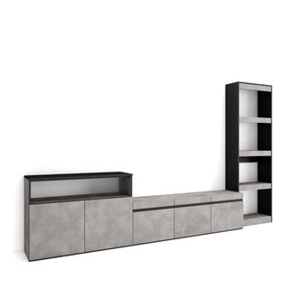 Skraut Home Skraut Home - Muebles De Sal&oacute;n Para Tv, Conjunto De Muebles Comedor, 310x186x35cm, Para Tv Hasta 65, Mueble Televisi&oacute;n, Estilo Moderno, Gris Cemento