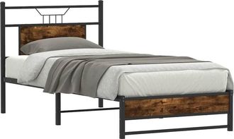 vidaXL Estructura cama sin colchón madera roble ahumado 80x200 cm Vidaxl