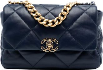 Chanel Borsa a tracolla Flap 19 grande 2021 - Blu