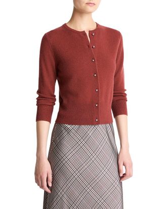 Vince Metal Button Wool & Cashmere-Blend Cardigan