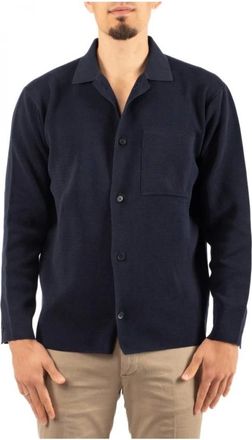 FILIPPO DE LAURENTIIS Overhemden, Heren, Blauw, M, Stijlvol Overhemd