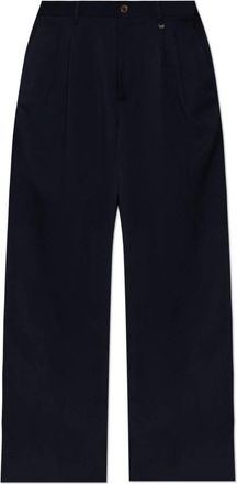 Vivienne Westwood Wool Pleated Broeken - Heren - Nette broeken - Blauw - M - Wol - Broeken