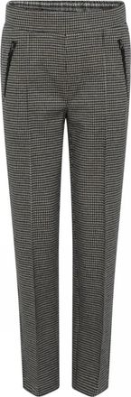 C.Ro Jacquard Broek met Elastische Tailleband en Zijzakken - Dames - Slim Fit Broeken - Groen - M - Broeken