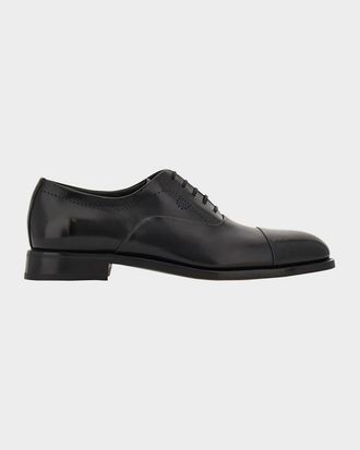 Ferragamo Men & apos;s Albert Tramezza Cap-Toe Brogue Leather Oxfords