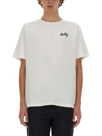 Tシャツ・カットソー BALLY Men T Shirts MJE05JCO018U001 White Bally T-shirt with embroidered logo | Men's Clothing | Vitkac