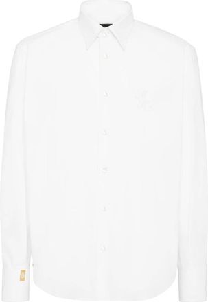 Billionaire Boys Club Geborduurd katoenen overhemd - Heren - Zakelijke Overhemden - Wit - 2XL - Katoen - Overhemden