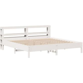 vidaXL Estructura De Cama Sin Colch&oacute;n Madera Maciza Blanca 200x200 Cm Vidaxl