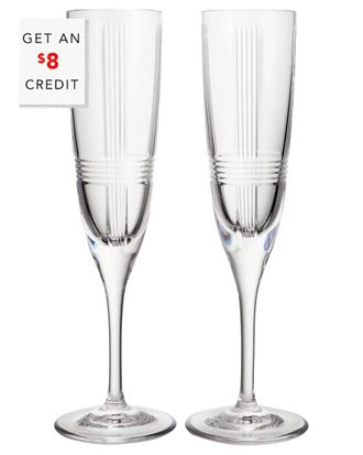Waterford Marquis By Waterford Set Of 2 Marquis Vector Flutes With $8 Credit