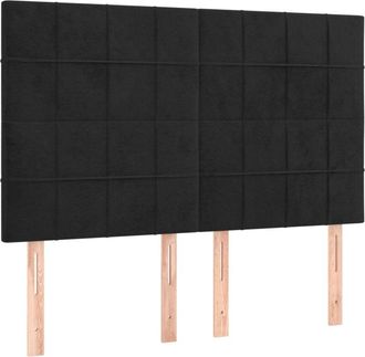 vidaXL Cabecero Con Luces Led Terciopelo Negro 144x5x118/128 Cm Vidaxl