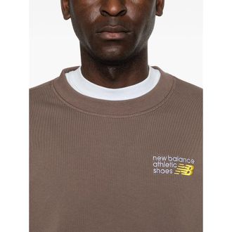 New Balance Cotton Crew Neck Sweatshirt - Brown