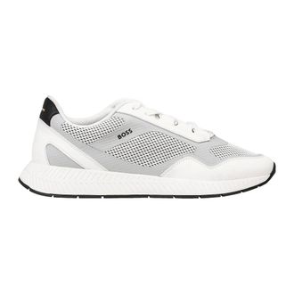 HUGO BOSS Schoenen, Heren, Wit, 46 EU, Leer, Panelled Perforated Sneakers