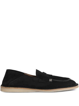 Dolce & Gabbana logo-plaque loafers - Black