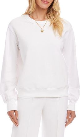 Karen Kane Rib Trim Sweatshirt in White at Nordstrom, Size X-Small