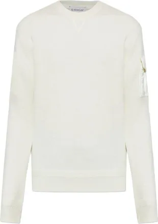 Moncler SLEEVE POCKET SWEATER Size: XL, colour: WHITE