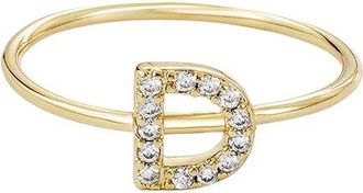 Adornia Adornia 14K Plated Cz Initial Ring