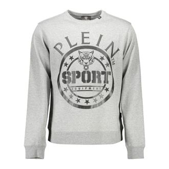 Plein Sport Sweatshirts, male, Gray, Size: 2XL Fips208 Crewneck Sweatshirt