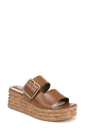 Franco Sarto Taziana Platform Wedge Sandal in Fawn Leather at Nordstrom, Size 5.5
