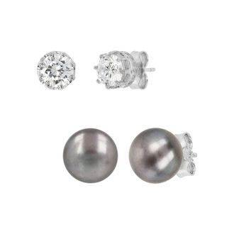 Autentica Cultured Pearl Set Of 2 Stud Boxed Earrings