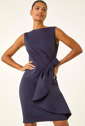 Roman Tie Waist Premium Stretch Dress