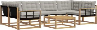 vidaXL Conjunto De Sof&aacute;s De Exterior 7 Uds. Blanco Y Gris Claro Vidaxl