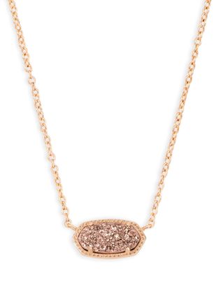 Kendra Scott Womens Elisa Necklace Rose Gold Necklace In Rose Drusy