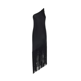 Pinko Kiwi Jurk - Dames - Feestkleedjes - Zwart - XS - Polyester - Kleedjes