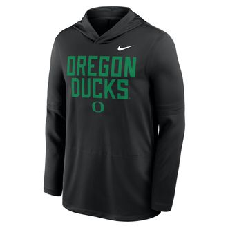 Nike Oregon Sideline Nike Mens Dri-FIT College Long-Sleeve Hooded Top in Black | 03B900AUON-7XL