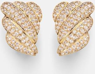 Anita Ko Croissant 18kt gold earrings with diamonds