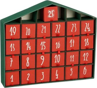 house of seasons Calendario de adviento rojo h28xb33xl5cm