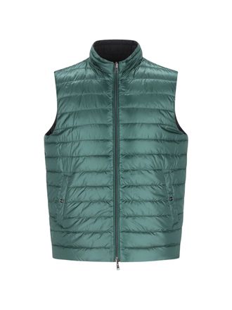 Herno Green Piumino Reversibile Smanicato Puffer Vest