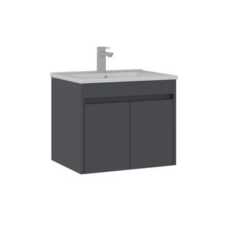 Habitat et Jardin Mobile Lavabo side 65 V2 - 65 X 45 X 52 Cm - Antracite Opaco