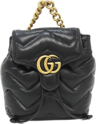 Gucci Black Quilting Leather Backpack (Pre-Owned)