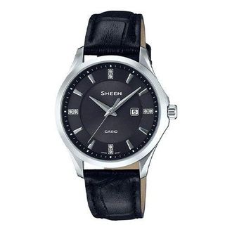 Casio Waterproof SHEEN Sapphire Crystal Solar Powered Black Analog SHS-4522L-1AUPR