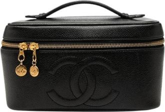 Chanel Pre-owned Vanity Bag - Dames - Vintage Handtas - Zwart - ONE Size - Leer - Vintage