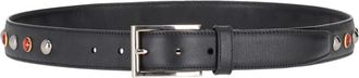 Prada Black Crystal Embellished Buckle Belt