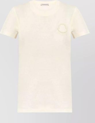 Moncler cotton embroidered logo t-shirt