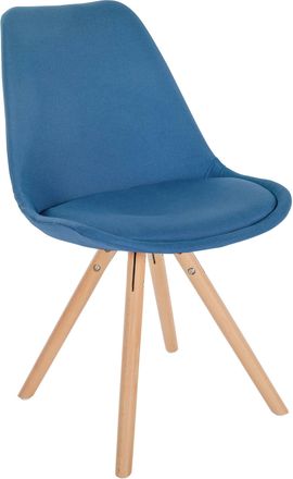 Clp Silla De Sal&oacute;n Sofia Tapizada En Tela Azul Natural (redondo)