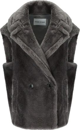 Stand Studio Clary Vest - Dames - Bodywarmers - Grijs - S - Wol - Jassen