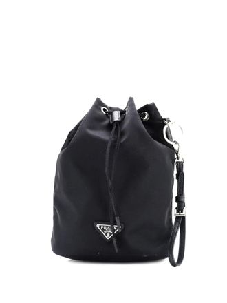 Prada Drawstring Wristlet Tessuto Small bucket bag - Nero