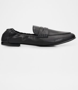 SIMKHAI Danna Leather Scrunched Loafers